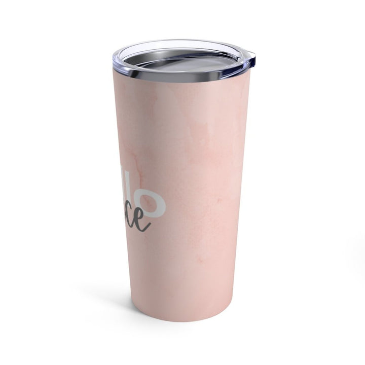 Insulated Tumbler - 20oz, Peach Marble Hello Peace,  Travel Mug