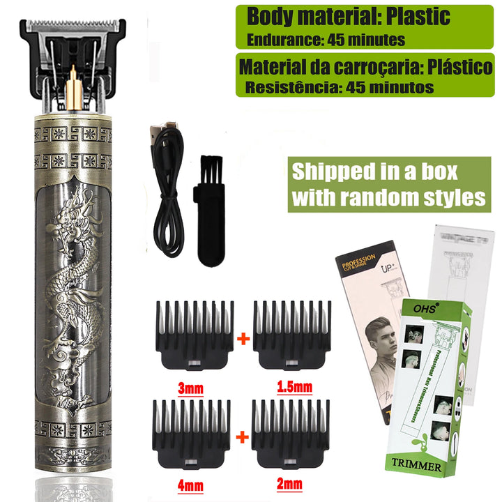 Vintage USB Fast Charging Cordless Hair Clipper Trimmer Portable Electric Shaver Professional Barber Hair Cutting Machine