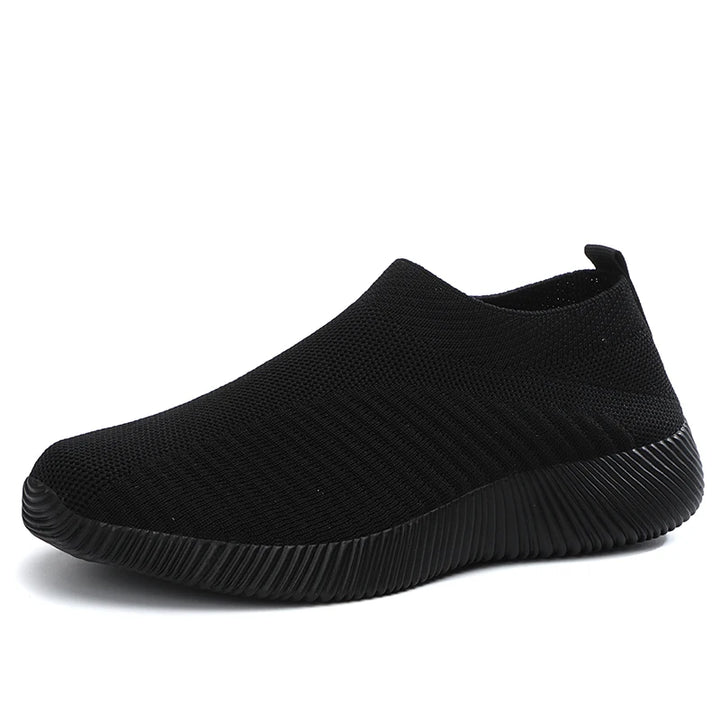 Women's Sneakers Breathable Solid Color Mesh Woven Outdoor Lightweight Low Top Walking Running Sports Socks Tennis Shoes