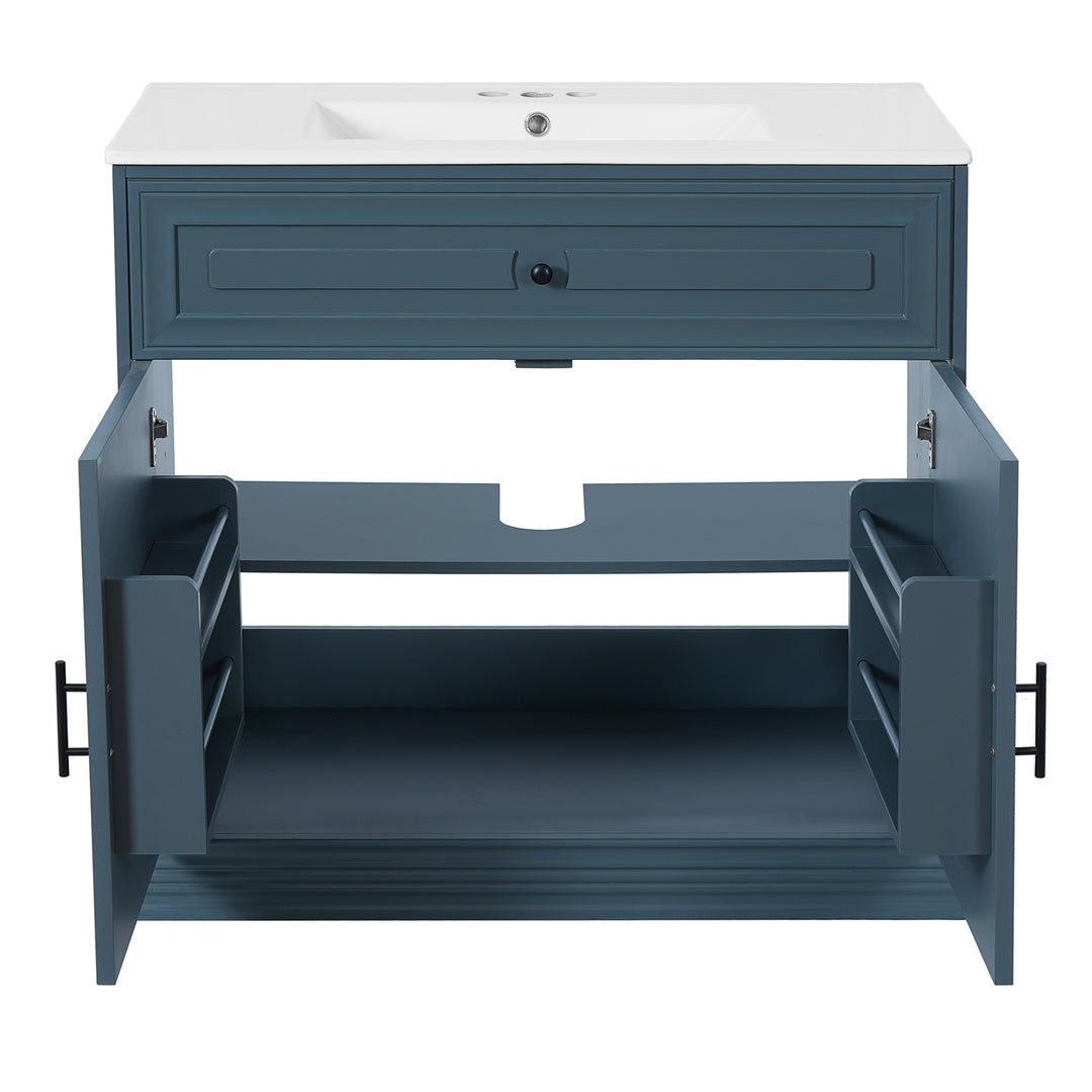 36' Luxurious Bathroom Vanity with Ceramic Sink, Bathroom Vanities