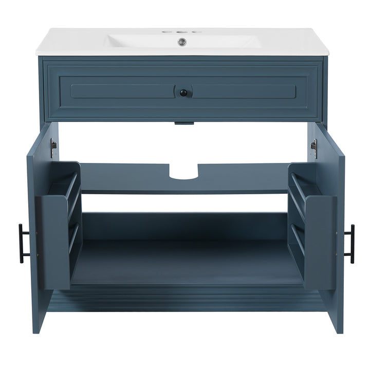 36' Luxurious Bathroom Vanity with Ceramic Sink, Bathroom Vanities