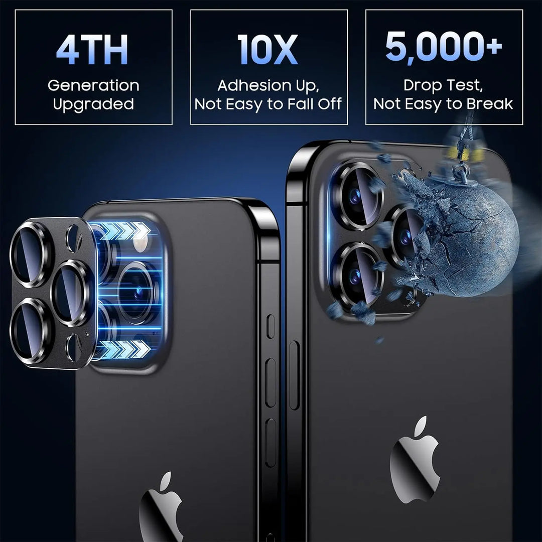 Titanium Black Metal Glass Camera Lens Screen Protector For iPhone 16 Pro Max 16 Plus 16 Protection Cover 15Pro 14Pro Accessory