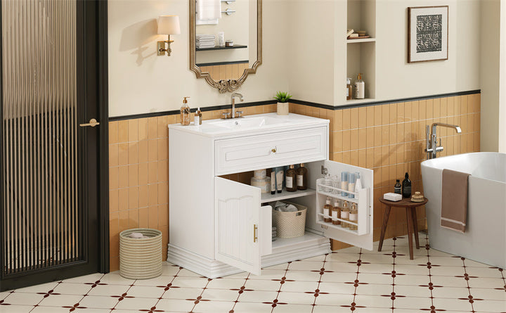 36' Luxurious Bathroom Vanity with Ceramic Sink, Bathroom Vanities