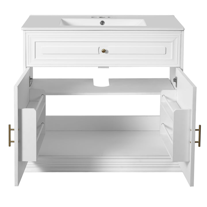36' Luxurious Bathroom Vanity with Ceramic Sink, Bathroom Vanities