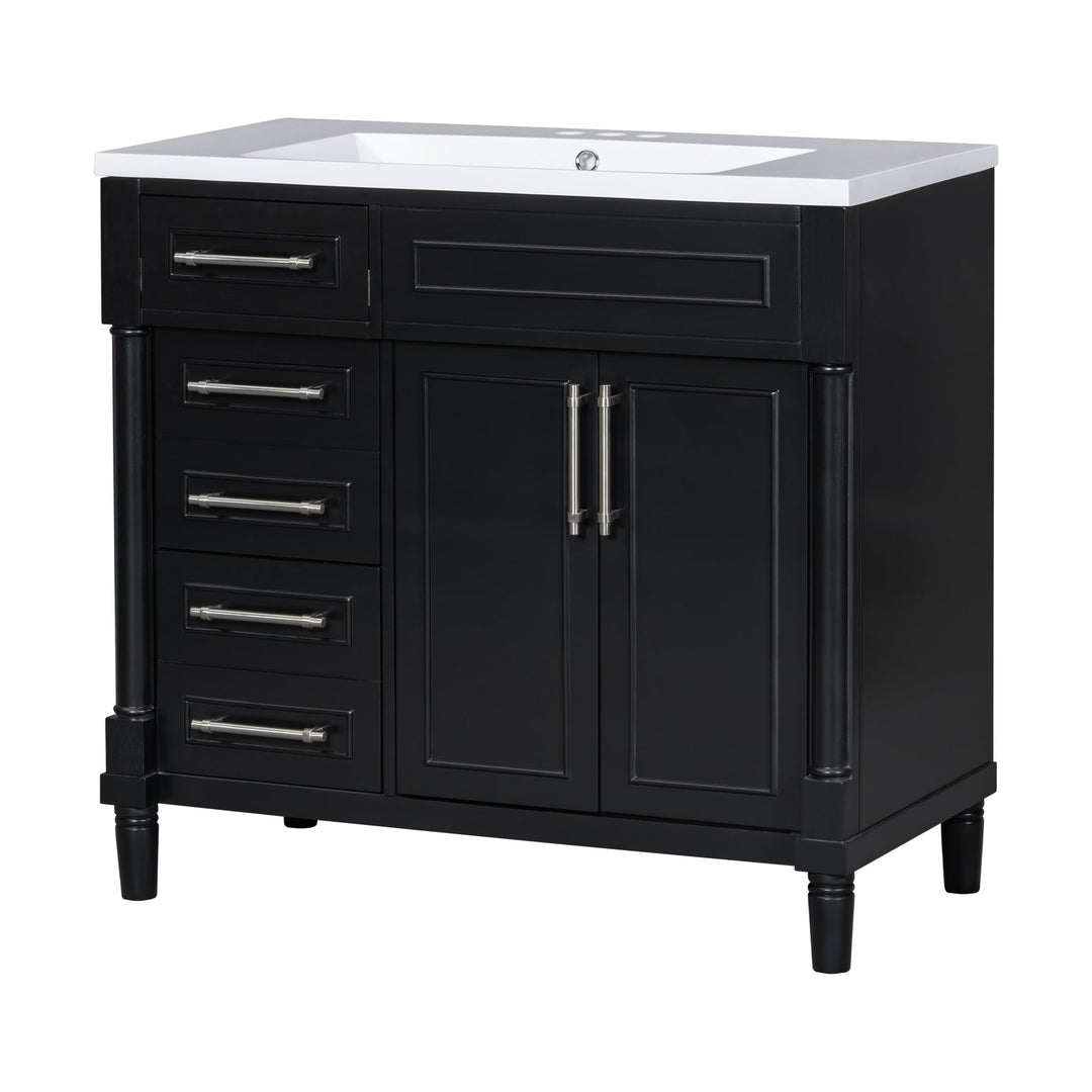 36'' Bathroom Vanity with Top Resin Sink, Freestanding Bathroom