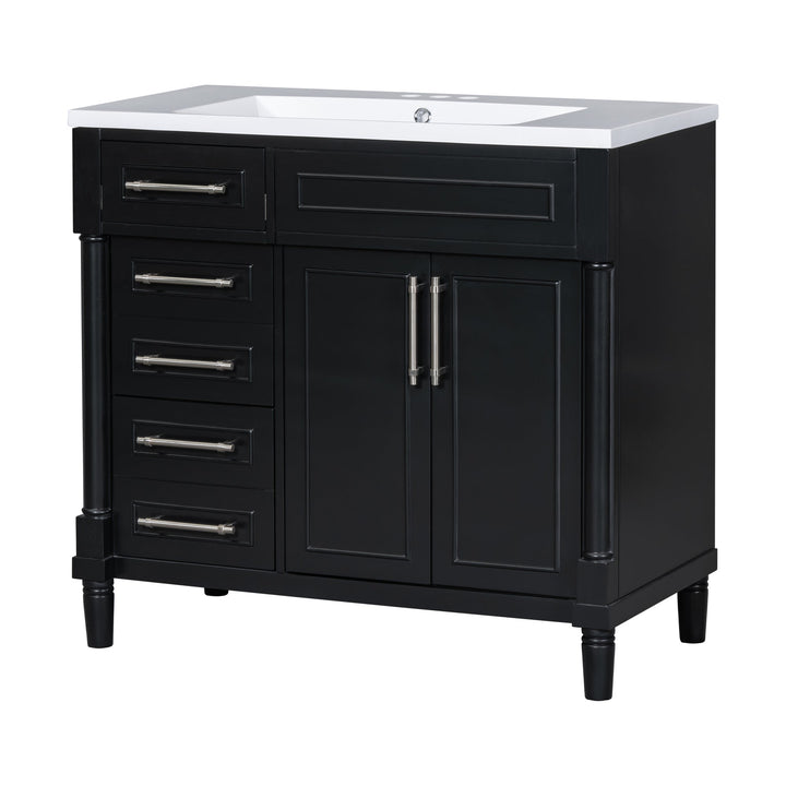 36'' Bathroom Vanity with Top Resin Sink, Freestanding Bathroom