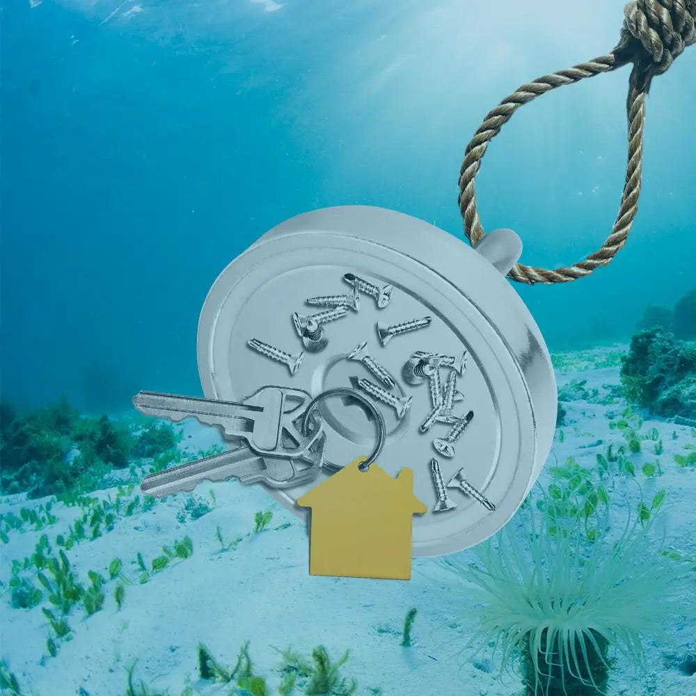 27 Strong Magnet Pot Fishing Magnet Deep Sea Salvage Magnetic Hook Permanent Neodymium NdFeB Magnetic Fishing Tool with Rope