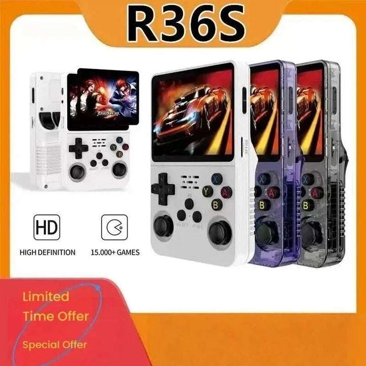 R36S Retro Handheld Video Game Console Linux System 3.5 Inch IPS Screen Portable Pocket Video Player R35S 128GB Games