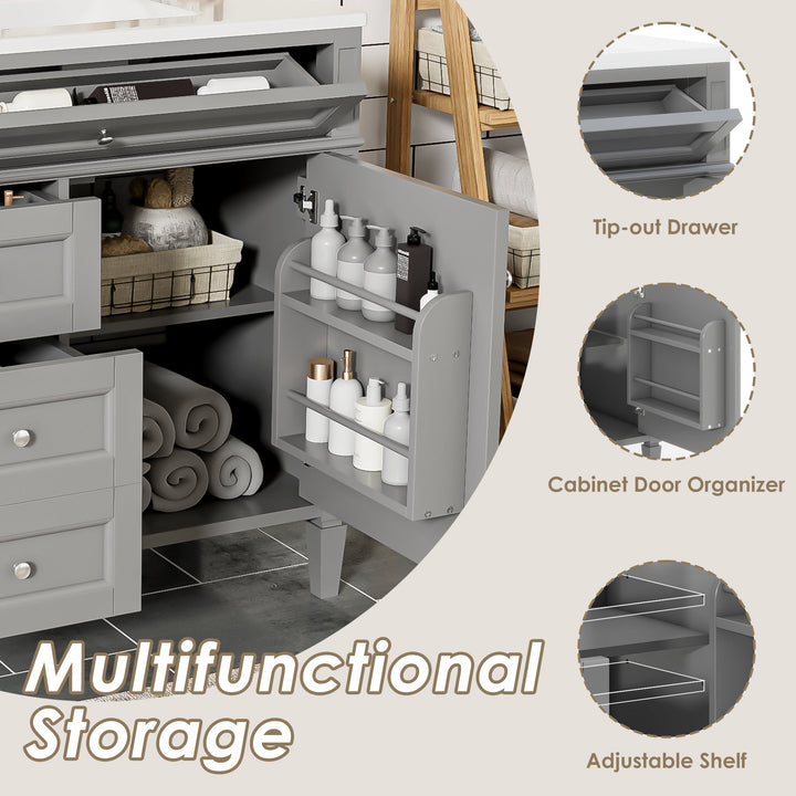 36'' Bathroom Vanity with Top Sink, Modern Bathroom Storage Cabinet