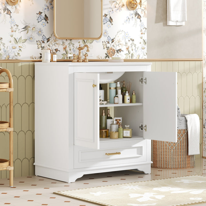 30' Luxurious Bathroom Vanity with Ceramic Sink, Bathroom Vanities