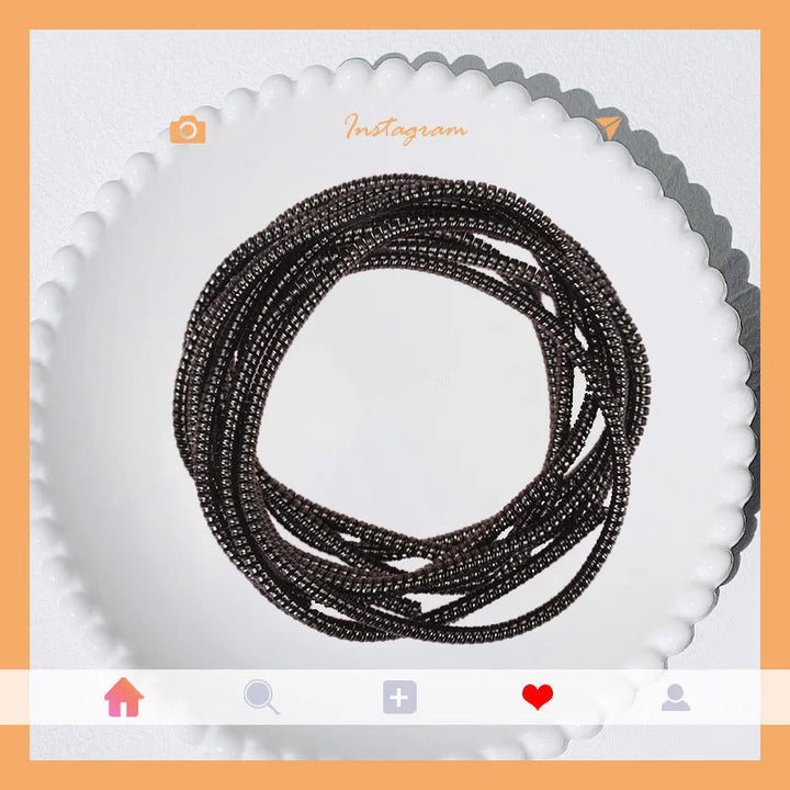 New 1.5M Plating Color TPU Spiral USB Charging Cable Protector for IPhone Samsung Xiaomi Line Protection Cable Organizer