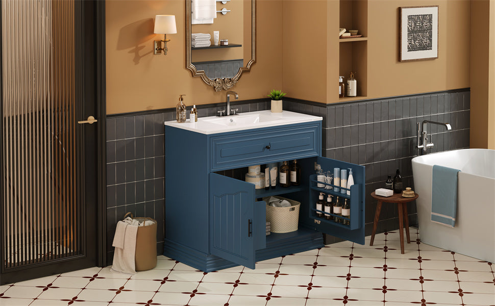 36' Luxurious Bathroom Vanity with Ceramic Sink, Bathroom Vanities