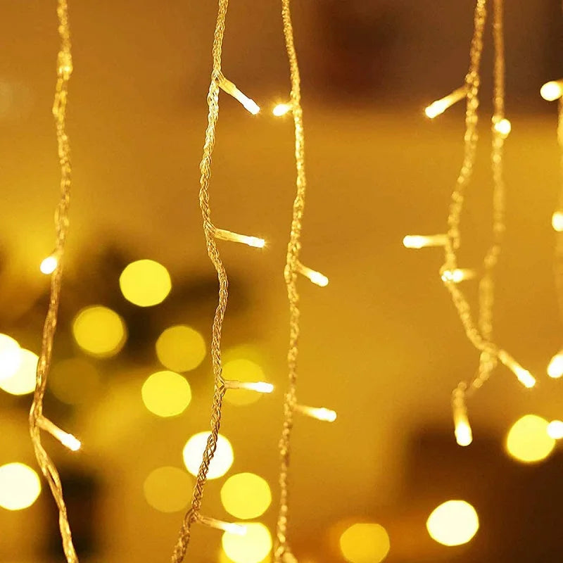Christmas Decoration Led Lights for Outdoor New Year's Garland Fairy Strip Curtain String Wedding Street Garden Holiday Lighting