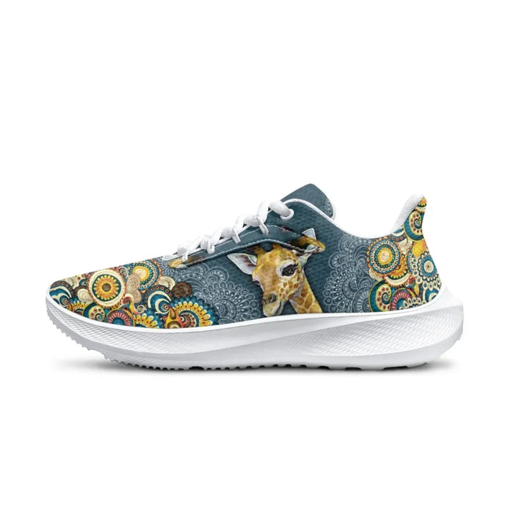 New Summer Casual Shoes For Women Fashion Hot Giraffe Pattern Print Lace Up Sneakers Vulcanized Wear-Resistant Running Shoes