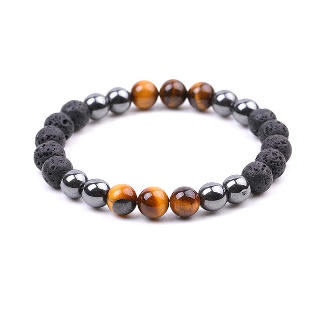Man Bracelets Magnetic Hematite Tiger Eye Black Obisidian Triple Protection Health Care Women's Bracelet Weight Loss JewelryGift