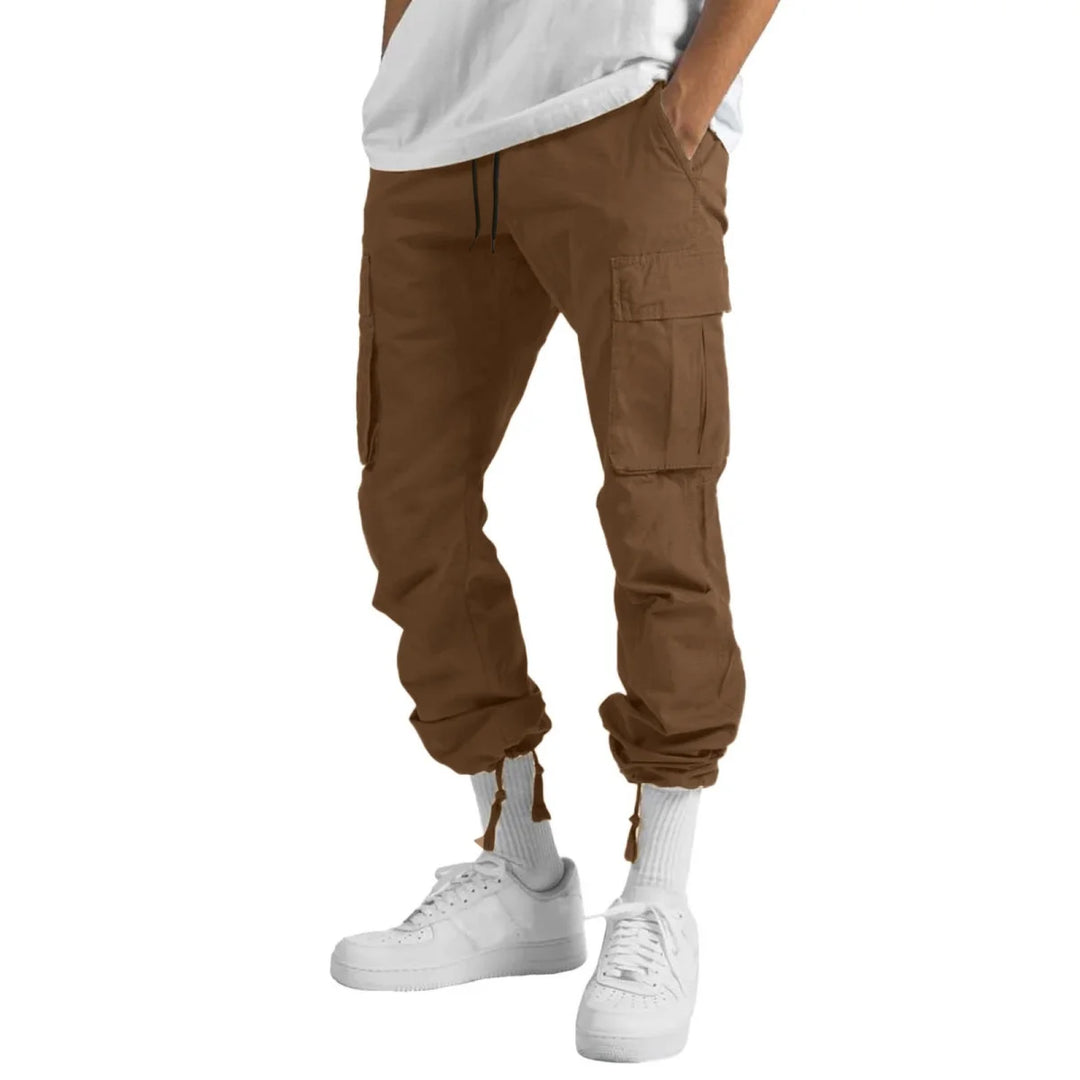 2025 New style men's casual overalls, comfortable cotton fashion multi-pocket streamer pants outdoor sports pants