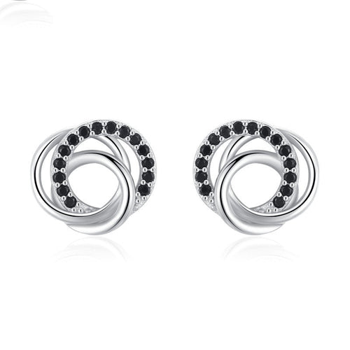 Dignified Hollow Multi-circle Zircon Design Ear