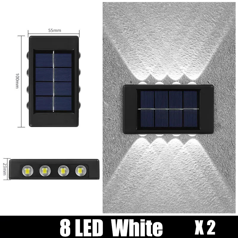1-2PC 6/8 LEDs Solar Outdoor Wall Decorative Landscape Lighting Light Fixtures Suitable For Courtyard Villa Fence Terrace Garden