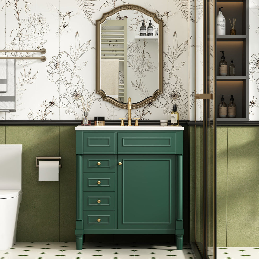 30' Bathroom Vanity with Sink, Freestanding Bathroom Storage Vanity