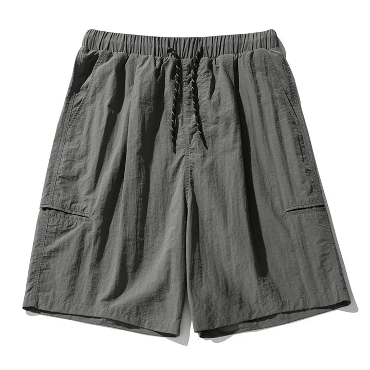 Slightly wrinkled cargo shorts thin side open pockets outdoor casual cropped streetwear pants men clothing