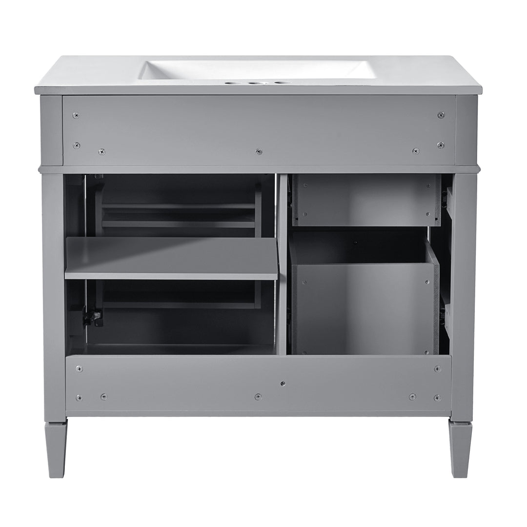 36'' Bathroom Vanity with Top Sink, Modern Bathroom Storage Cabinet