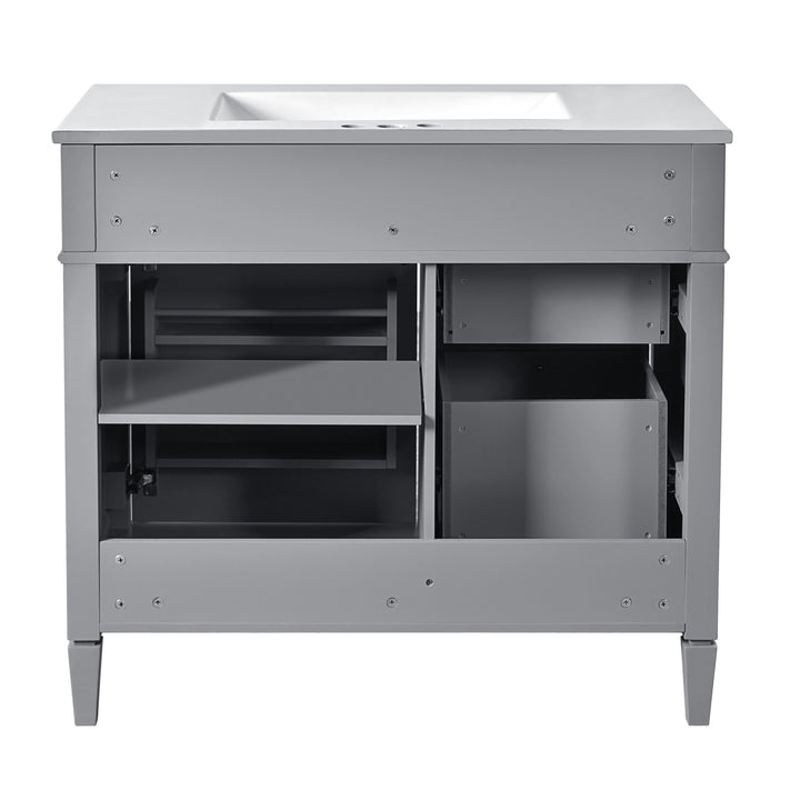 36'' Bathroom Vanity with Top Sink, Modern Bathroom Storage Cabinet