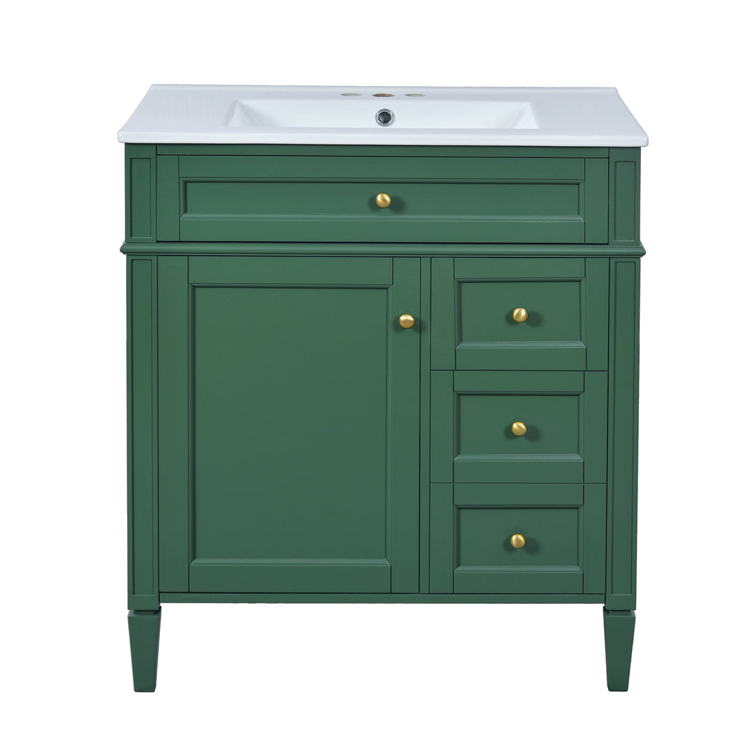 30'' Bathroom Vanity with Top Sink, Modern Bathroom Storage Cabinet