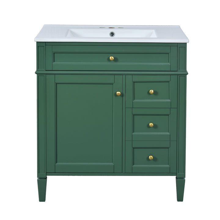 30'' Bathroom Vanity with Top Sink, Modern Bathroom Storage Cabinet