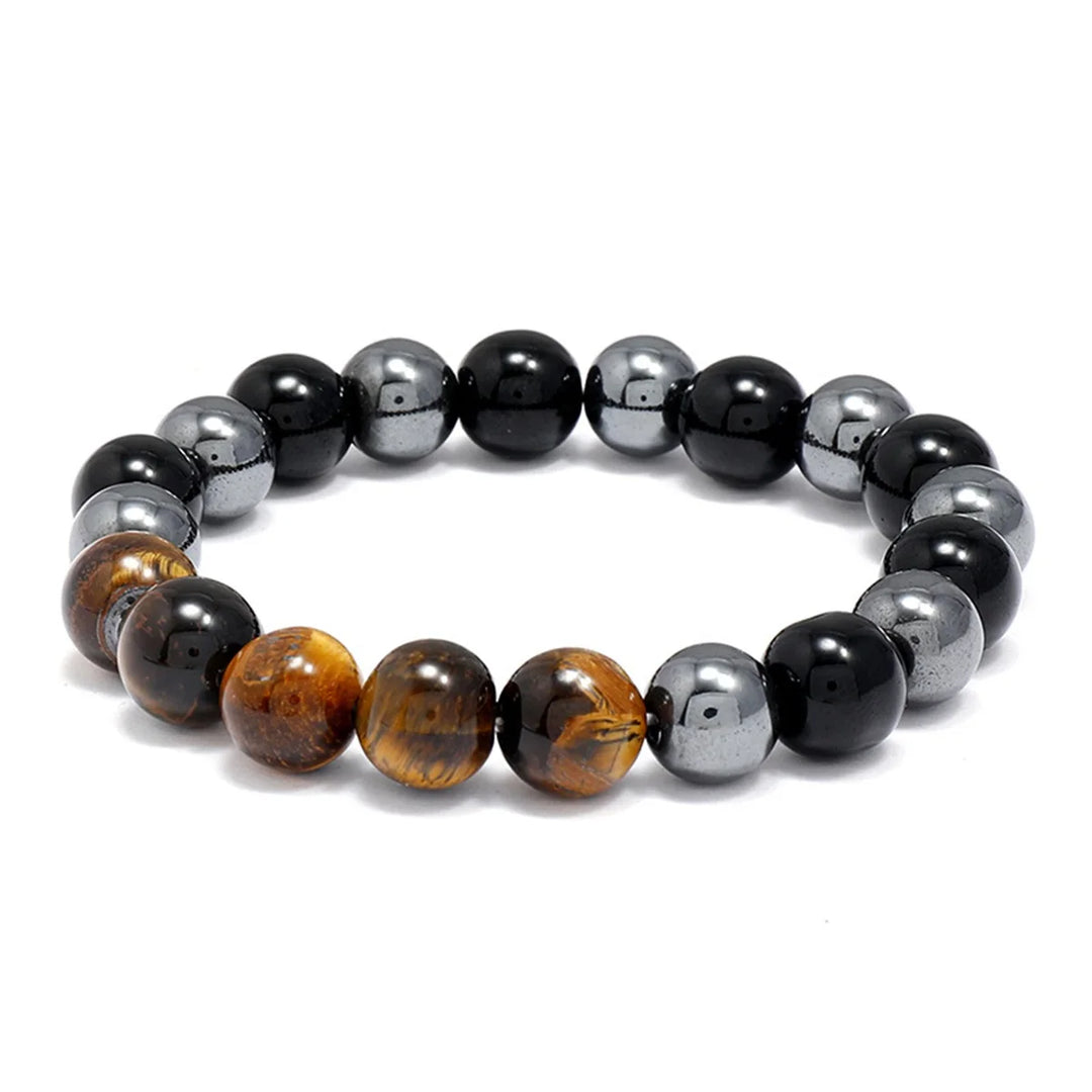 Man Bracelets Magnetic Hematite Tiger Eye Black Obisidian Triple Protection Health Care Women's Bracelet Weight Loss JewelryGift