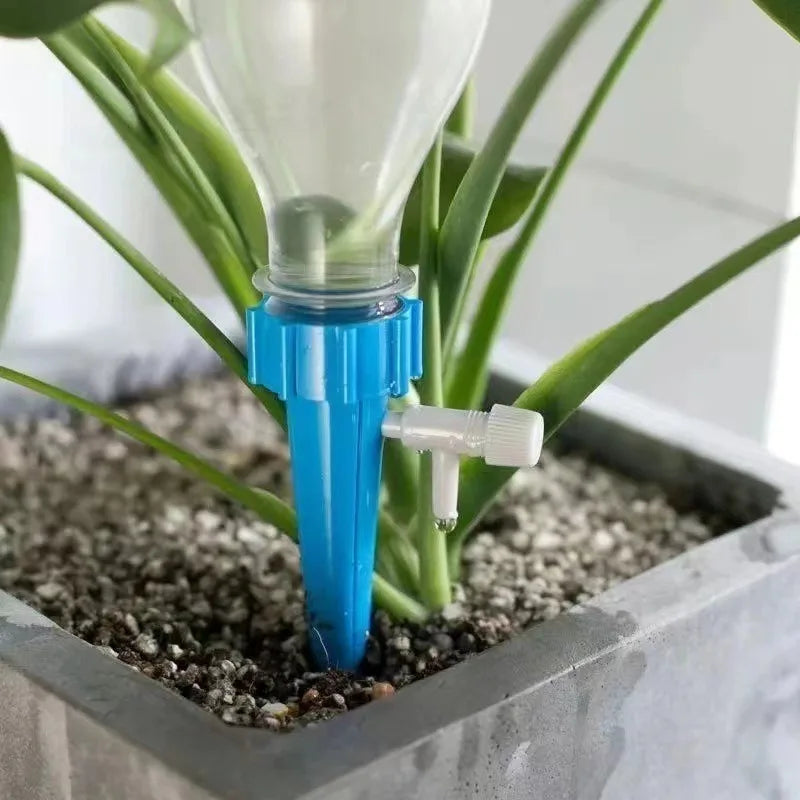 Drip watering planter for lazy people on business trip drip irrigation drink bottle gardening green plant watering device