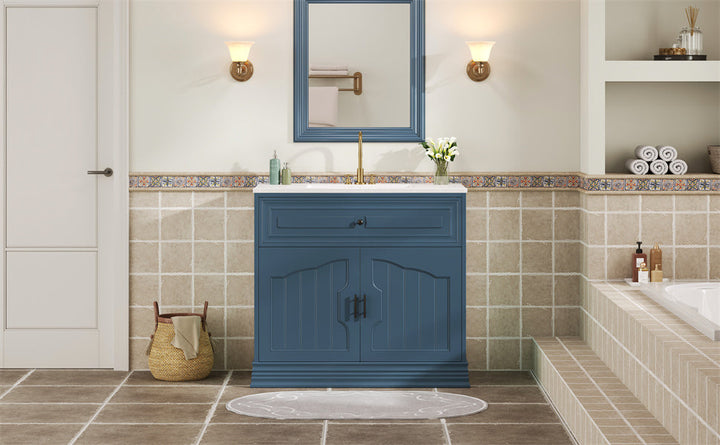 36' Luxurious Bathroom Vanity with Ceramic Sink, Bathroom Vanities