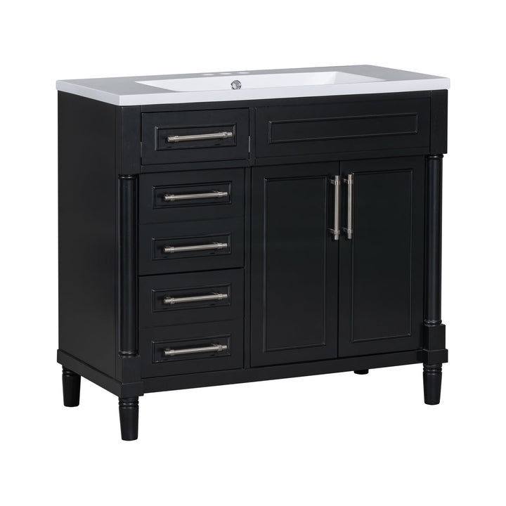 36'' Bathroom Vanity with Top Resin Sink, Freestanding Bathroom