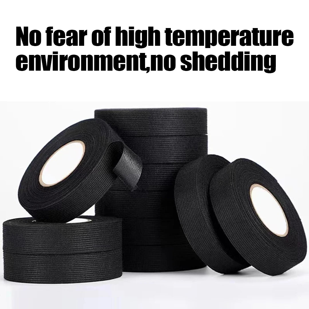 Electrical Tape Heat Resistant Harness Tape Adhesive Cloth Tape Waterproof Tape Insulating Automotive Fabric Cloth Tape 5Pcs