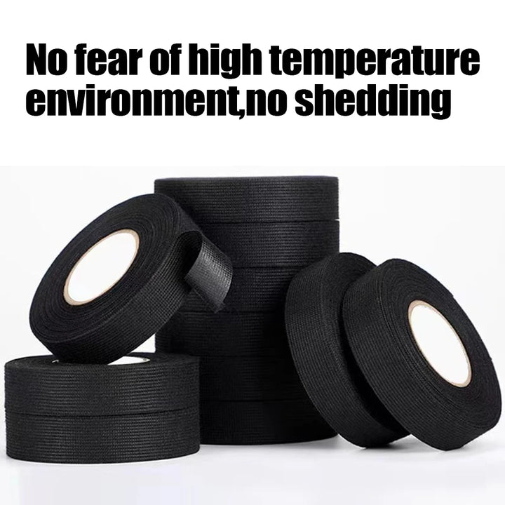 Electrical Tape Heat Resistant Harness Tape Adhesive Cloth Tape Waterproof Tape Insulating Automotive Fabric Cloth Tape 5Pcs