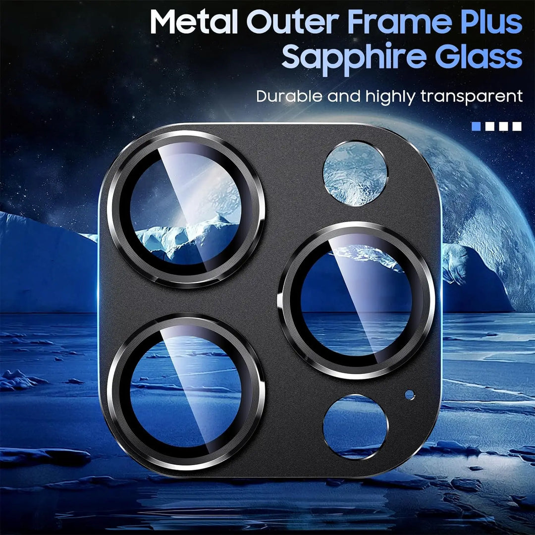 Titanium Black Metal Glass Camera Lens Screen Protector For iPhone 16 Pro Max 16 Plus 16 Protection Cover 15Pro 14Pro Accessory