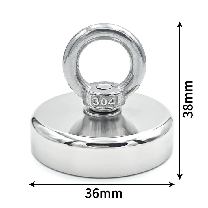 Super Strong Neodymium Fishing Magnet Hooks N52 Heavy Duty Magnet with Countersunk Hole Eyebolt 16-90mm Salvage Searcher Magnets