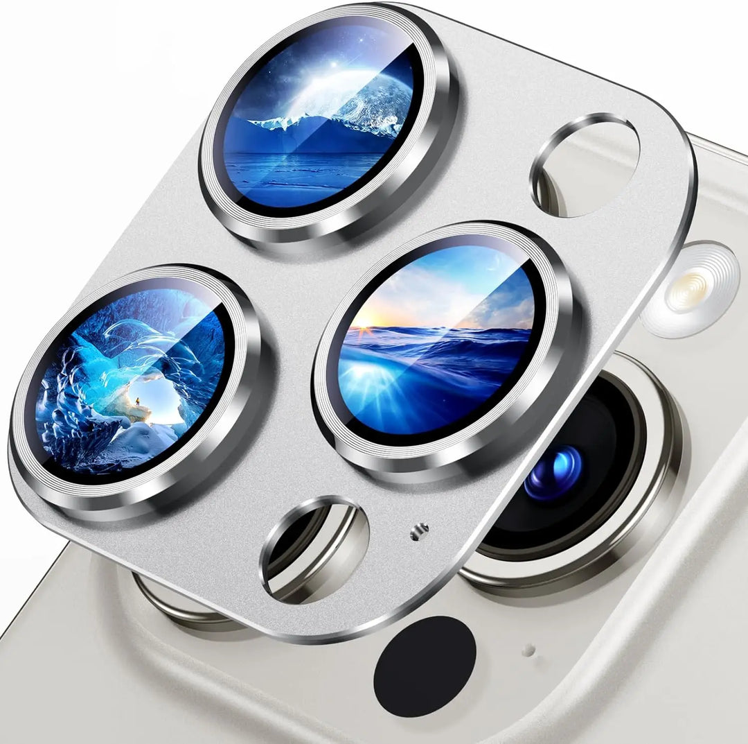 Titanium Black Metal Glass Camera Lens Screen Protector For iPhone 16 Pro Max 16 Plus 16 Protection Cover 15Pro 14Pro Accessory