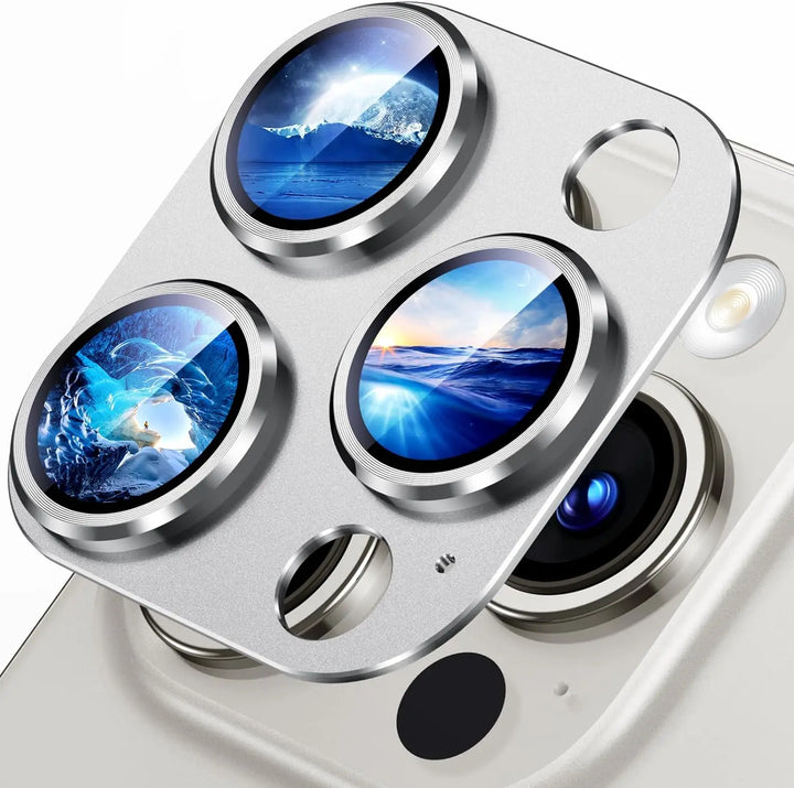Titanium Black Metal Glass Camera Lens Screen Protector For iPhone 16 Pro Max 16 Plus 16 Protection Cover 15Pro 14Pro Accessory