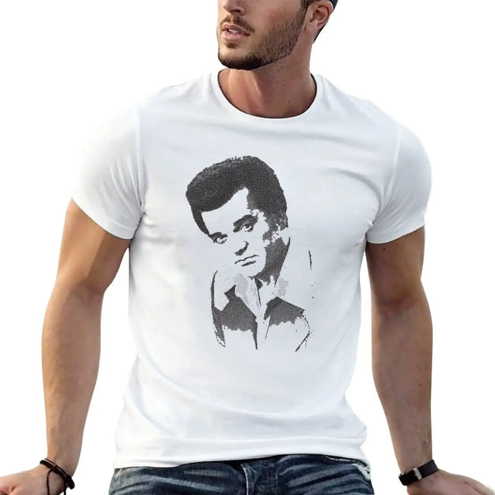 New Conway Twitty Halftone T-Shirt hippie clothes Tee shirt custom t shirts sports fan t-shirts workout shirts for men