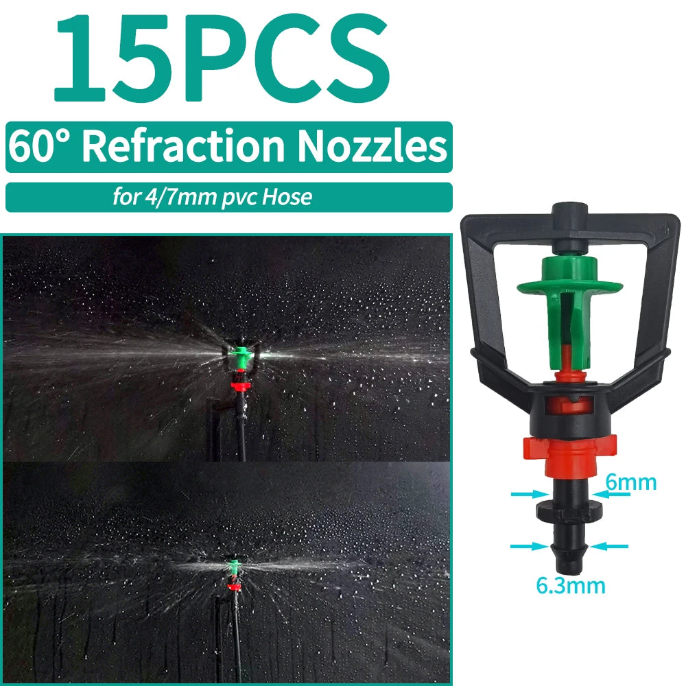OASIS Greenhouse Watering Sprinkler Dripper Drip Irrigation Garden Adjustable Mist Emitters Stake Micro Spray Rotating Nozzle