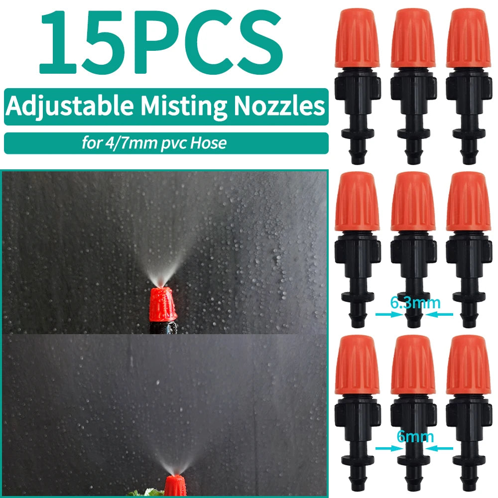 OASIS Greenhouse Watering Sprinkler Dripper Drip Irrigation Garden Adjustable Mist Emitters Stake Micro Spray Rotating Nozzle