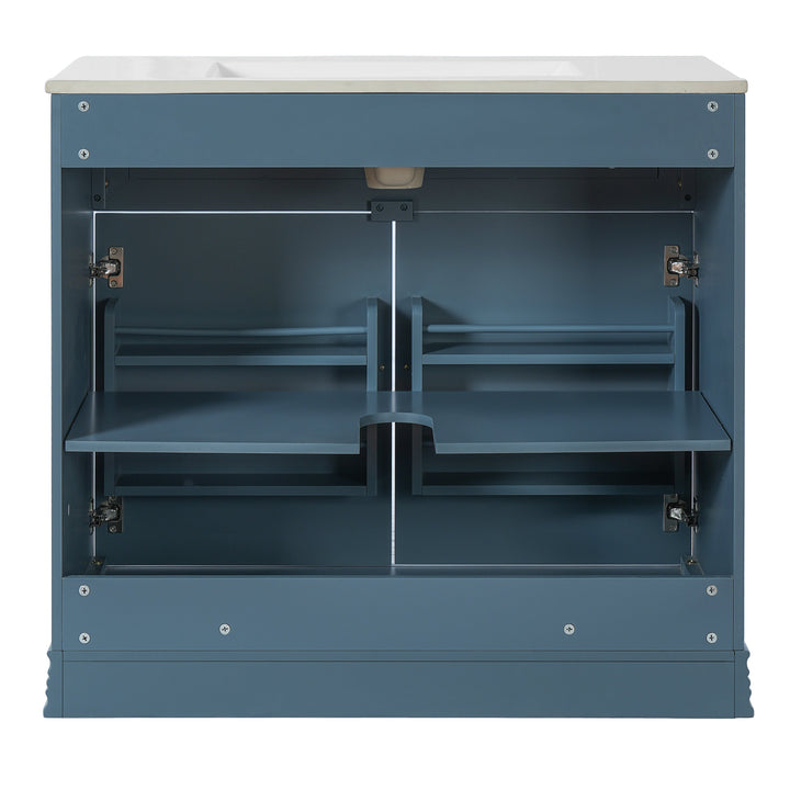 36' Luxurious Bathroom Vanity with Ceramic Sink, Bathroom Vanities