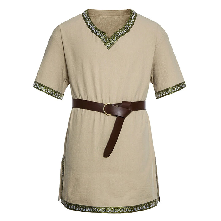 Warrior Men's Shirt Top Vintage Viking Men's Summer Short Sleeve Gothic Shirt Renaissance Pirate Costume Shirt Medieval Tunic