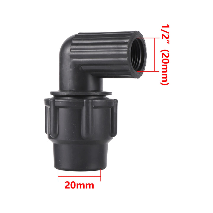 1/2" 3/4" to 20/25/32mm Elbow Reducer Garden Agriculture Irrigation PE Pipe Fitting Thread Elbow Reducer