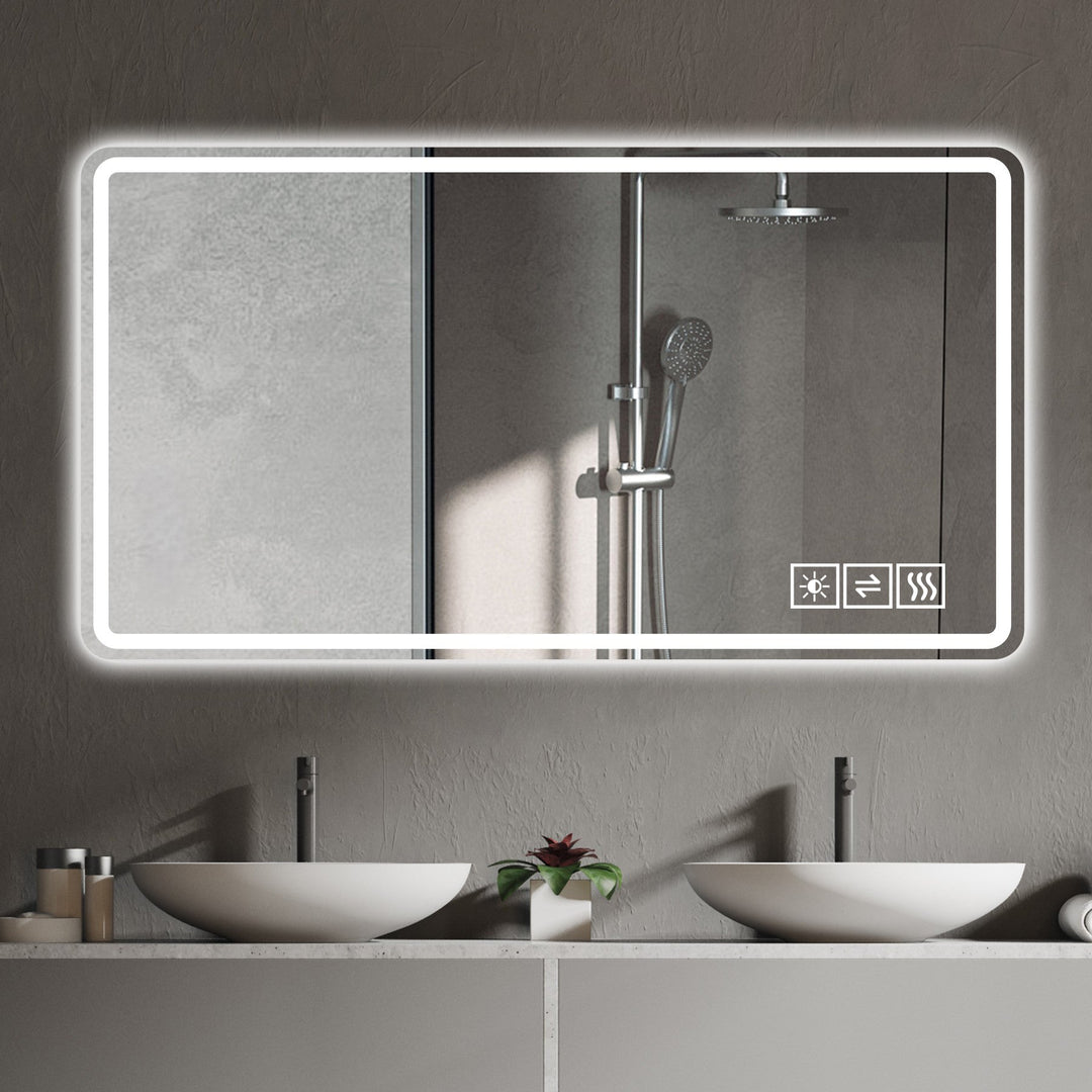 48*32 inch Bathroom Mirror with Led Lights , Anti-Fog Lighted Vanity