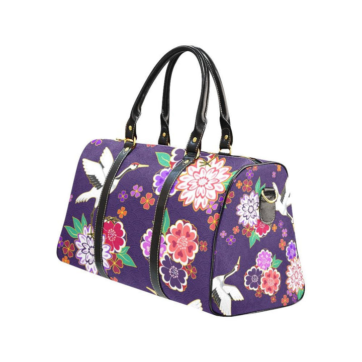 Travel Bag, Purple Floral Double Handle Carry-bag