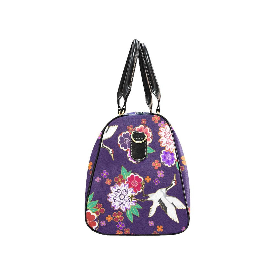 Travel Bag, Purple Floral Double Handle Carry-bag