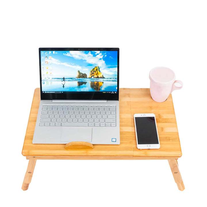 Adjustable Laptop Desk Bamboo Dormitory Bed Lap Table