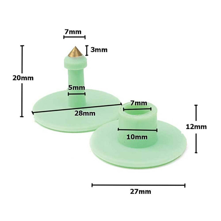 100x Cattle Ear Tags Set - Round Green Blank Pig Sheep Goat Cow