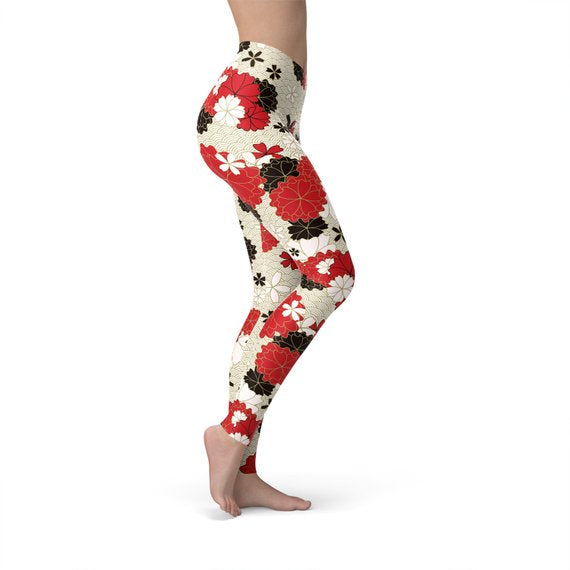 Womens Japanese Cherry Blossom Leggings